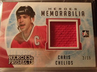 carte de hockey Chris Chelios Prospects Heroes Memorabilia Red