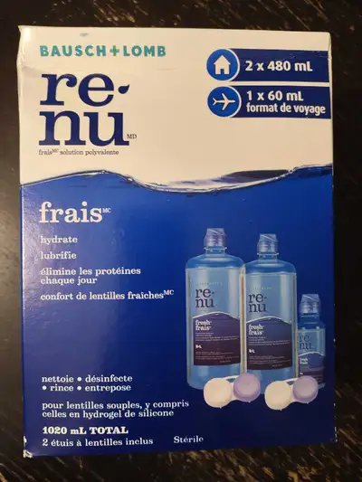 solution pour lentilles souples, Bausch+Lomb, renu, View more