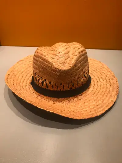 Good condition, clean items. Pic.1 -child's straw hat (scarecrow or pioneer) $4. Pics2,3 -Toddler Dr...