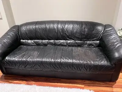 $40 DISCOUNT $100/$60 - Black Leather SOFA, View more