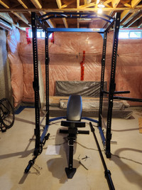 Amstaff Squat Rack Cage with bench, barbells and dumbells