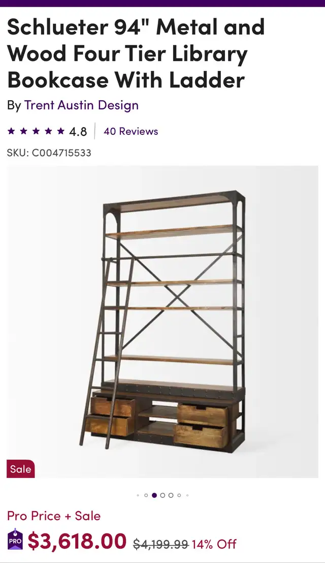 Executive Library Bookshelf – (Excellent Condition) in Bookcases & Shelving Units in Edmonton - Image 5