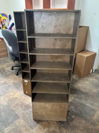 Lightweight easy to move wood shelf 56”Hx19.25”Wx8”D., View more