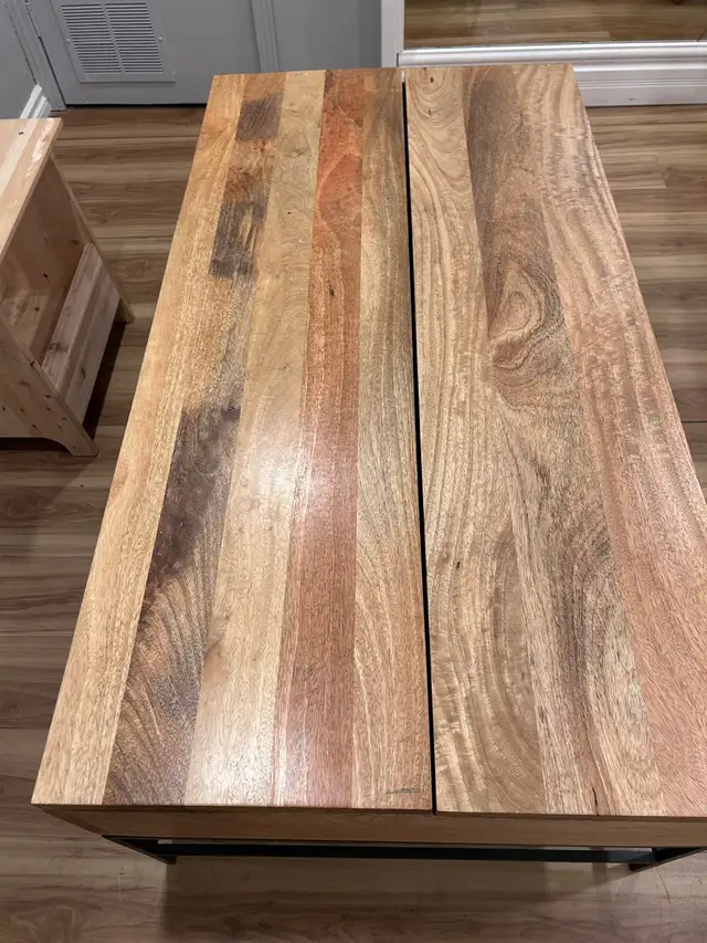 Westelm Industrial Mango Wood Lift-Top Coffee - 50” Table in Coffee Tables in City of Toronto - Image 6