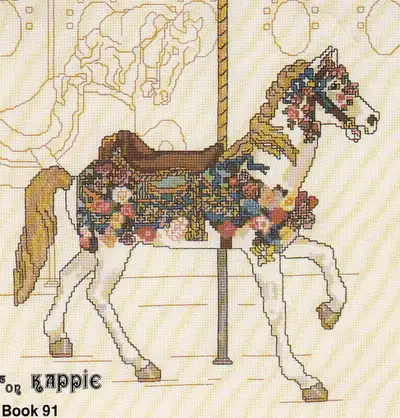 Carousel Horses Cross Stitch Needlepoint Pattern booklet 1988, View more