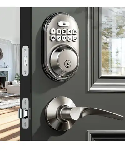Brand new Veise Keyless Entry Door Lock with 2 Lever Handles - Electronic Keypad Deadbolt, Auto Lock...