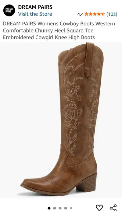 DREAM PAIRS Womens Cowboy Boots SIZE 7.5, View more