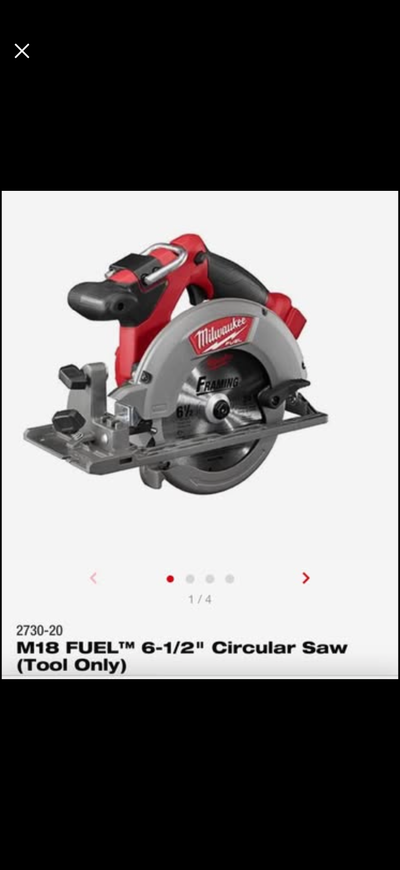 MILWAUKEE 2730-20 M18 Fuel 6-1/2" Circular SawBrand new in box, View more