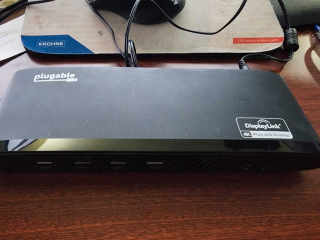 Plugable 6950H Laptop Docking Station.  4k Dual Monitors in Laptop Accessories in Red Deer