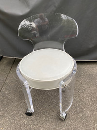 Vintage Lucite Mid Century Vanity Stool Barrel Chair