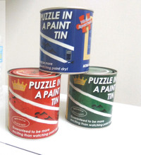 Jigsaw puzzle in paint jars (set of 3)