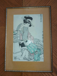 Vintage classic Japanese woodblock print - reproduction of "A la