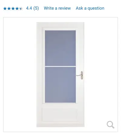 storm door 34x80 white, View more