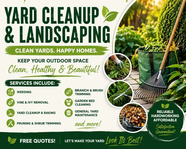  WEEDING • VINE REMOVAL • YARD CLEANUP