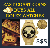 EAST COAST COINS A+ BBB PAYS TOP $ FOR ALL ROLEX & TUDOR WATCHES