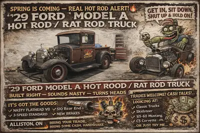 SPRING IS COMING — REAL HOT ROD ALERT 1929 Ford Model A Hot Rod / Rat Rod Truck Built right. Sounds...
