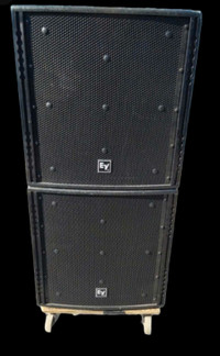 x4 EV X-Array XCN line array speakers