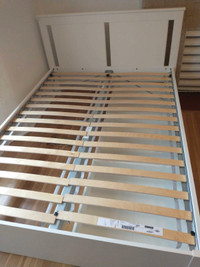 Songesand bed frame with storage and slats 