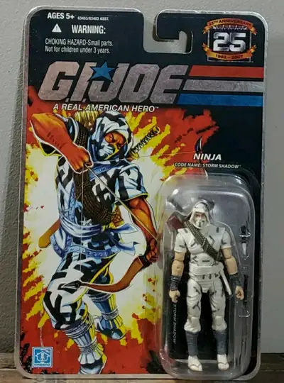 Foil card GI JOE 25TH ANNIVERSARY NINJA 3.75" FIGURE CODE NAME STORM SHADOW HASBRO 2007 $50 FIRM