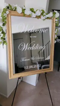Custom mirror wedding sign RENTAL
