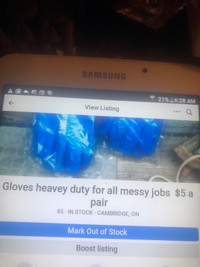 heavy duty  work gloves for your message jobs $5 a pair