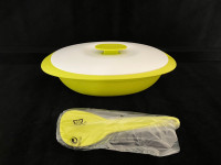 Brand New Tupperware Legacy Green Oval Rice Server & Spoon 6936