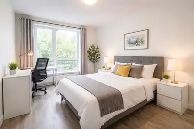 Available for short-term sublet (3–6 months) – fully furnished master bedroom in a 2BHK condo. Featu...