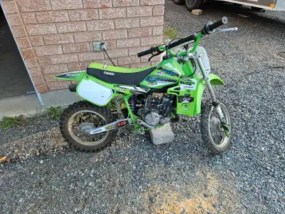 Good shape. Lots of spare parts. Stepson outgrew it. Fun little bike. Lots of spare parts. $1200 obo