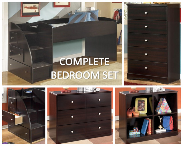 Bedroom Set - Youth Loft Bed with 3 Extra Pieces of Furniture in Beds & Mattresses in Saskatoon