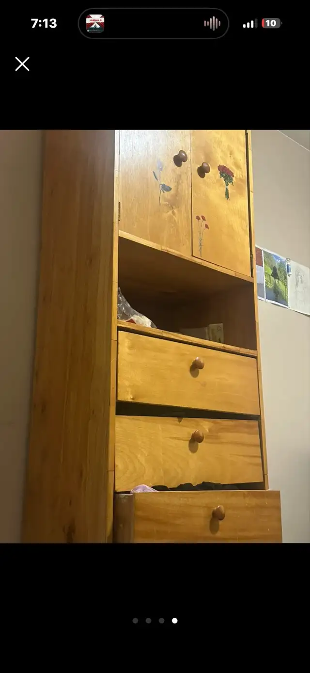 Tall Wooden Storage Cabinet in Dressers & Wardrobes in Mississauga / Peel Region - Image 5