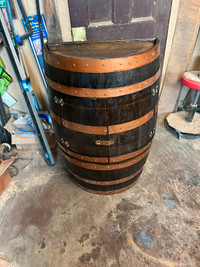 whiskey 1/2 barrel bar