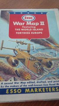 Esso War Map II, featuring The World Island, Fortress Europe