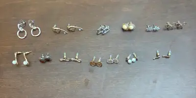 13 pairs of Earrings with Heart shaped box (New) (Free), View more