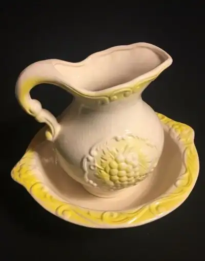 Vintage Ceramic Pitcher and Basin Set, View more