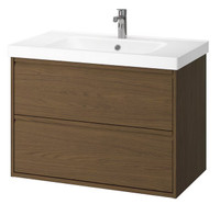 Ikea Godmorgon brown vanity, Odensvik sink, Dalskar faucet, New