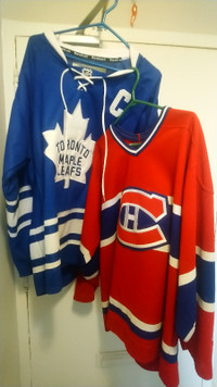 Toronto maple leafs jersey and Montréal Canadians jersey