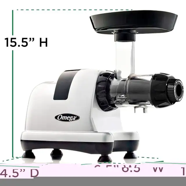 Omega J8006HDS Nutrition Quiet Dual-Stage Masticating Juicer in Processors, Blenders & Juicers in Cambridge - Image 6