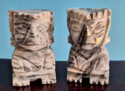 Aztec Mayan tiki totem bookends. 4 inches tall. $10 each or bith for $15