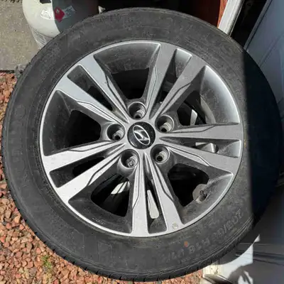 Kumho Solus M+S 205/55R16 tires on 2018 Hyundai Elantra factory wheels. No sign of uneven wear and g...