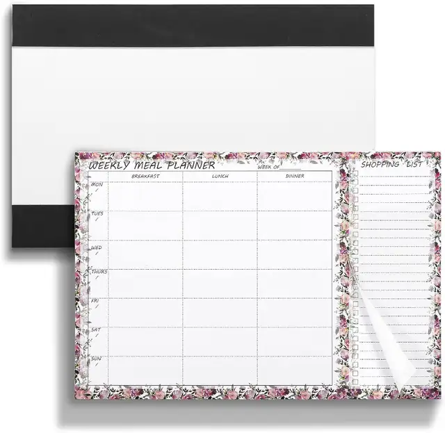Magnetic Weekly Meal Planner Notepad: 6.6" x 9.8"/58 Sheets