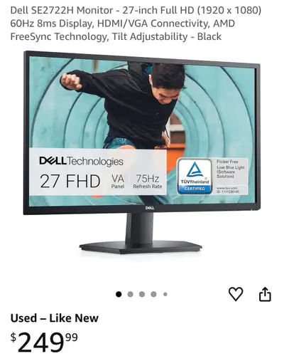 Dell 27 inch monitor, View more