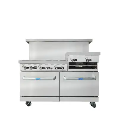 Atosa AGR-6B24RGB 60" 6 Burner With 24" Griddle Stove Top Range, View more