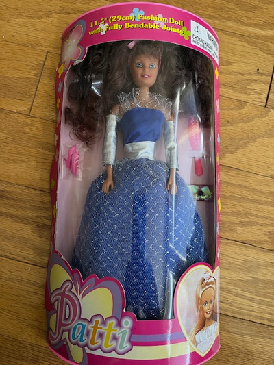 Patti Fashion Doll, 11.5”, fully bendable joints, age 3+, new in box, never opened. $15.00