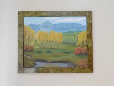Original Oil Painting on Panel Signed by Brazilian artist Peter Van der Auwera, Beautiful landscape...