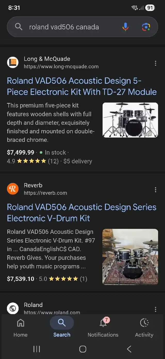 Roland VAD506 electronic drum kit in Drums & Percussion in Belleville - Image 8