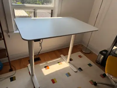 Motorized sit-stand desk ikea bekant white, View more