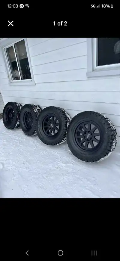 20x9 0 offset black rhino forged rims 325/60R20 bfg k02 85% + tread 10ply no plugs/patches etc. rims...