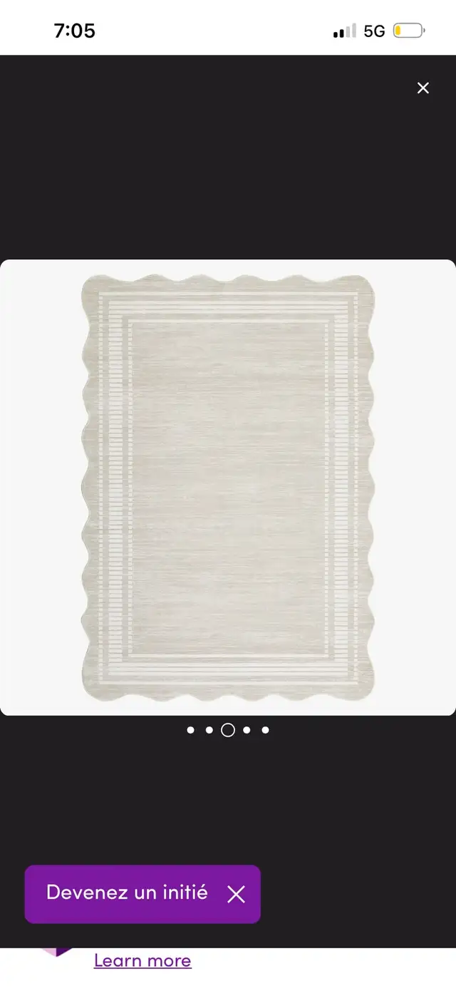 New Machine-washable Cream Scalloped Area Rug  in Rugs, Carpets & Runners in Mississauga / Peel Region - Image 3