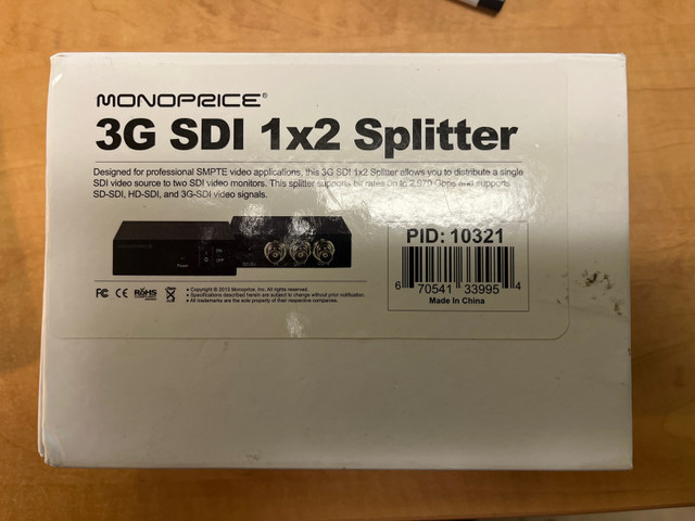 3G SDI 1x2 DA “Splitter” in Video & TV Accessories in Dartmouth