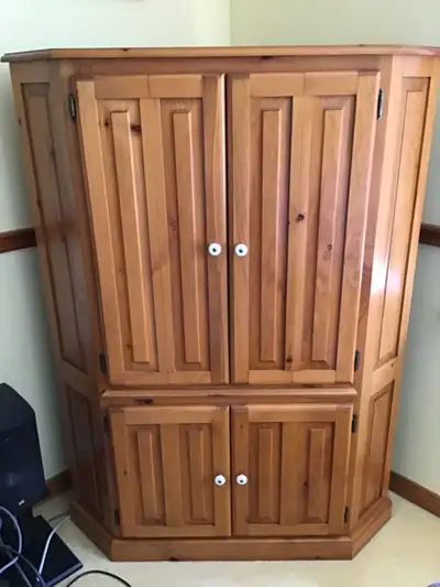 Vintage Pine Corner Cabinet, View more